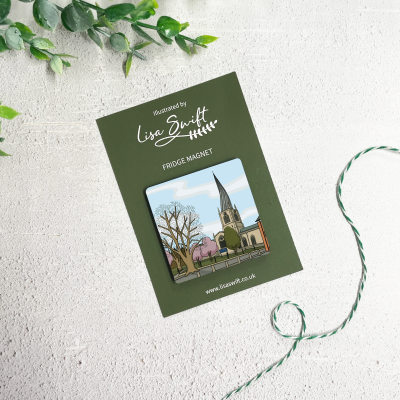 The Crooked Spire In Spring Fridge Magnet