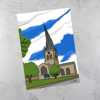 Chesterfield Crooked Spire A5 Print